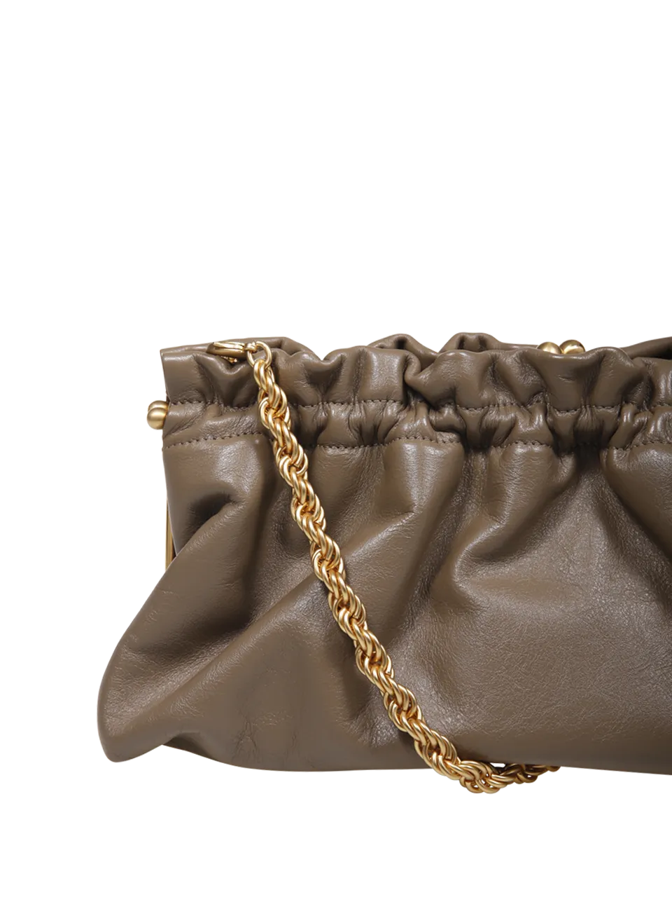  AMATO DANIELE  WOMAN AMATO DANIELE BROWN CALF LEATHER BIG RAVIOLO CLUTCH