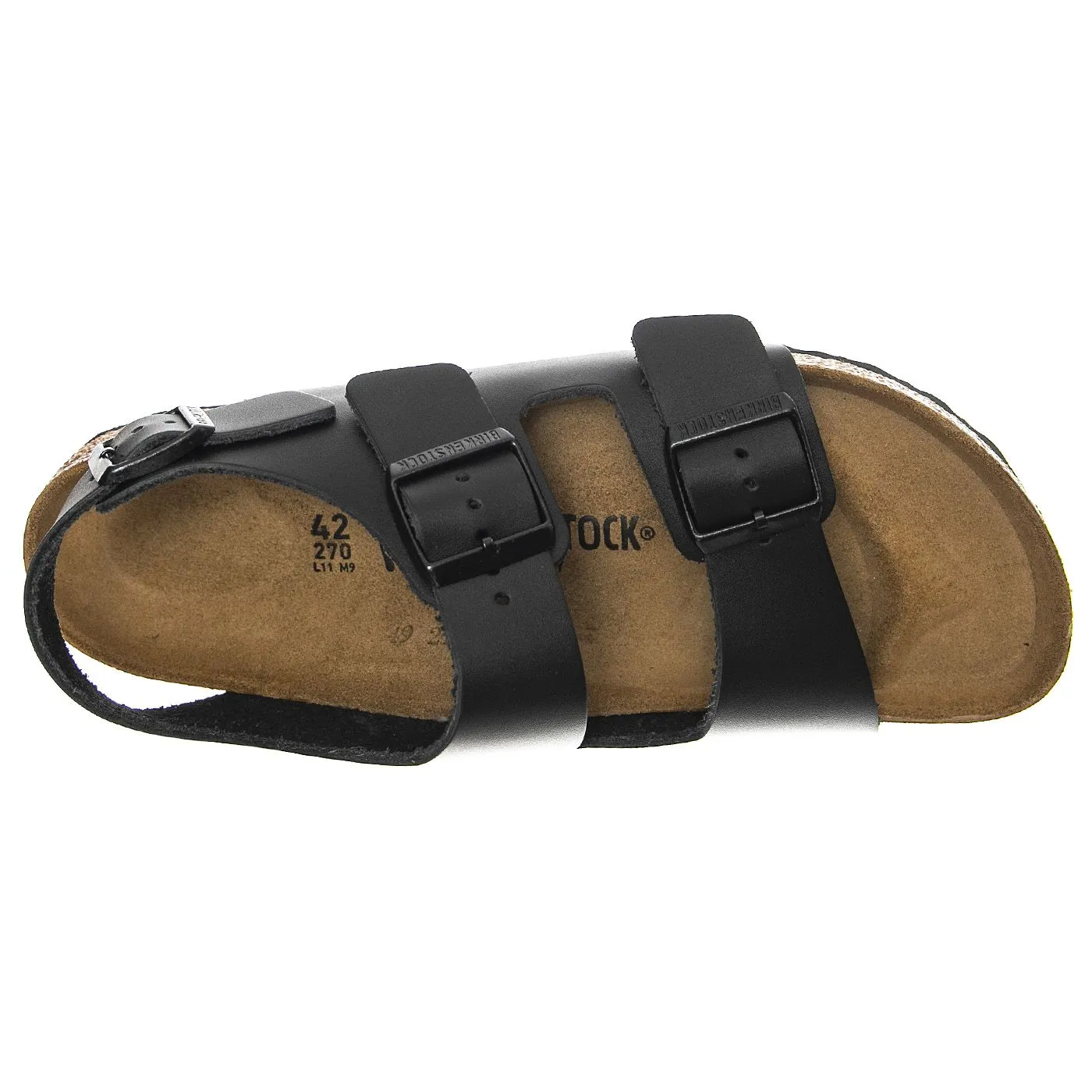 Birkenstock Milano Black Natural Leather - Sandali Uomo / Donna Neri    
