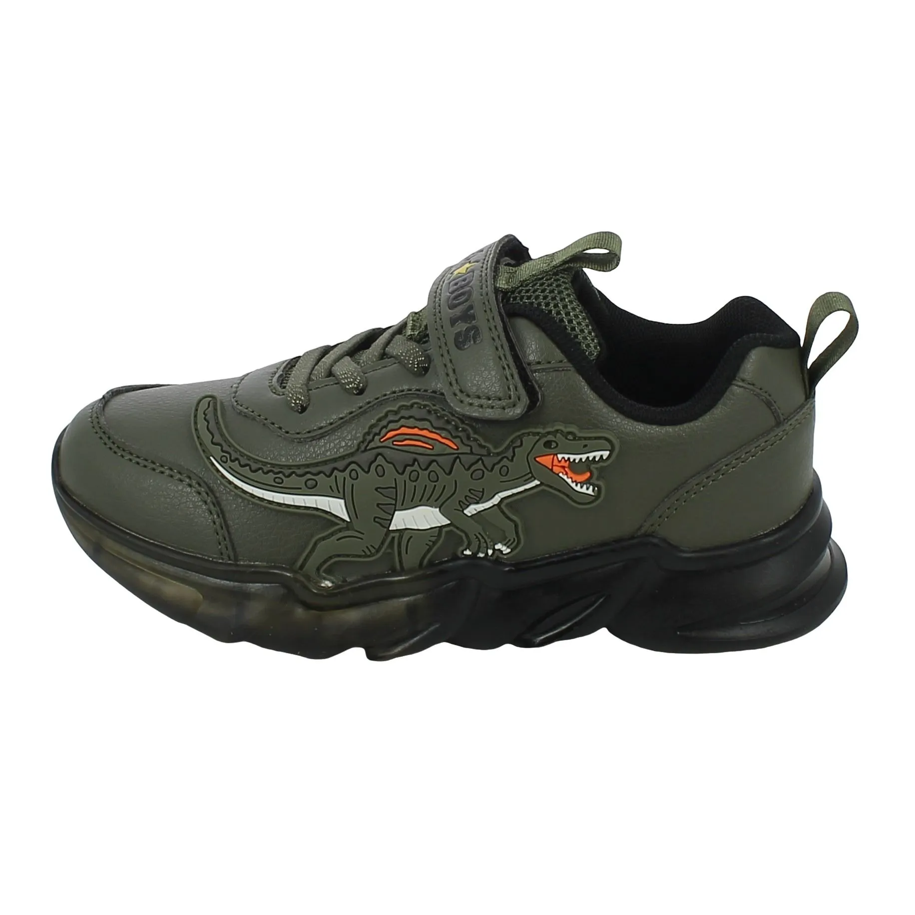 Bull Boys  Sneaker luci Spinosauro verde 