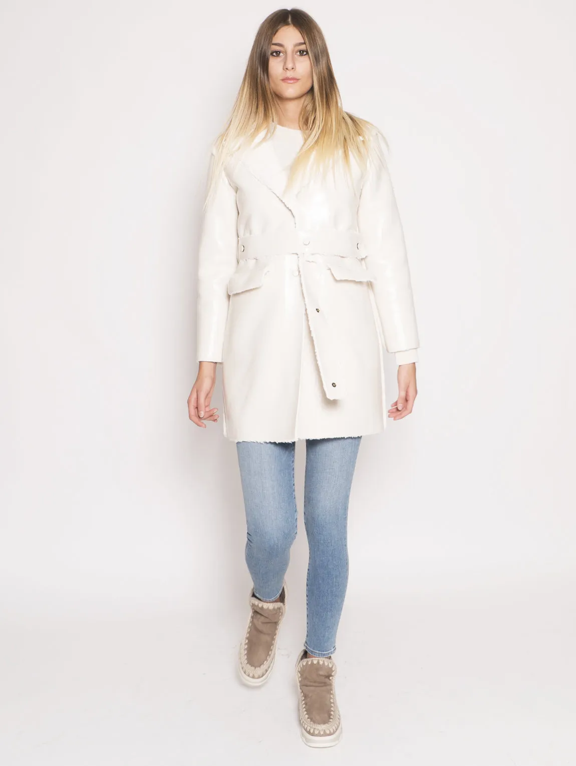 Cappotto Reversibile Impermeabile Bianco