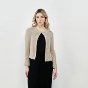 Cardigan corto oro con bottone