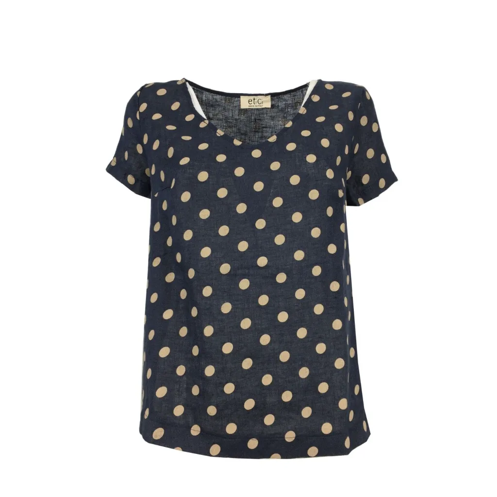 ETICI blusa pois E1/1720/78 100% lino MADE IN ITALY