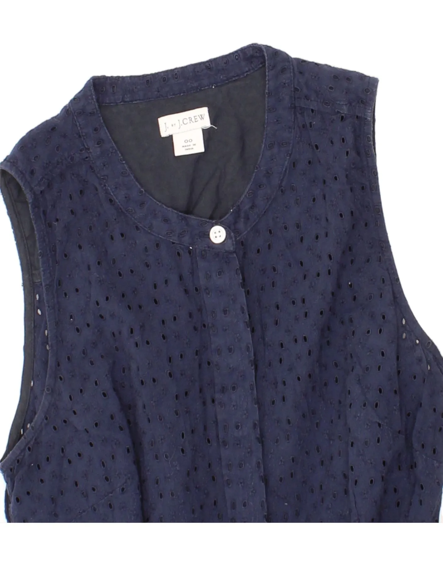 J. CREW Womens Sleeveless A-Line Dress UK 6 XS Navy Blue Polyester