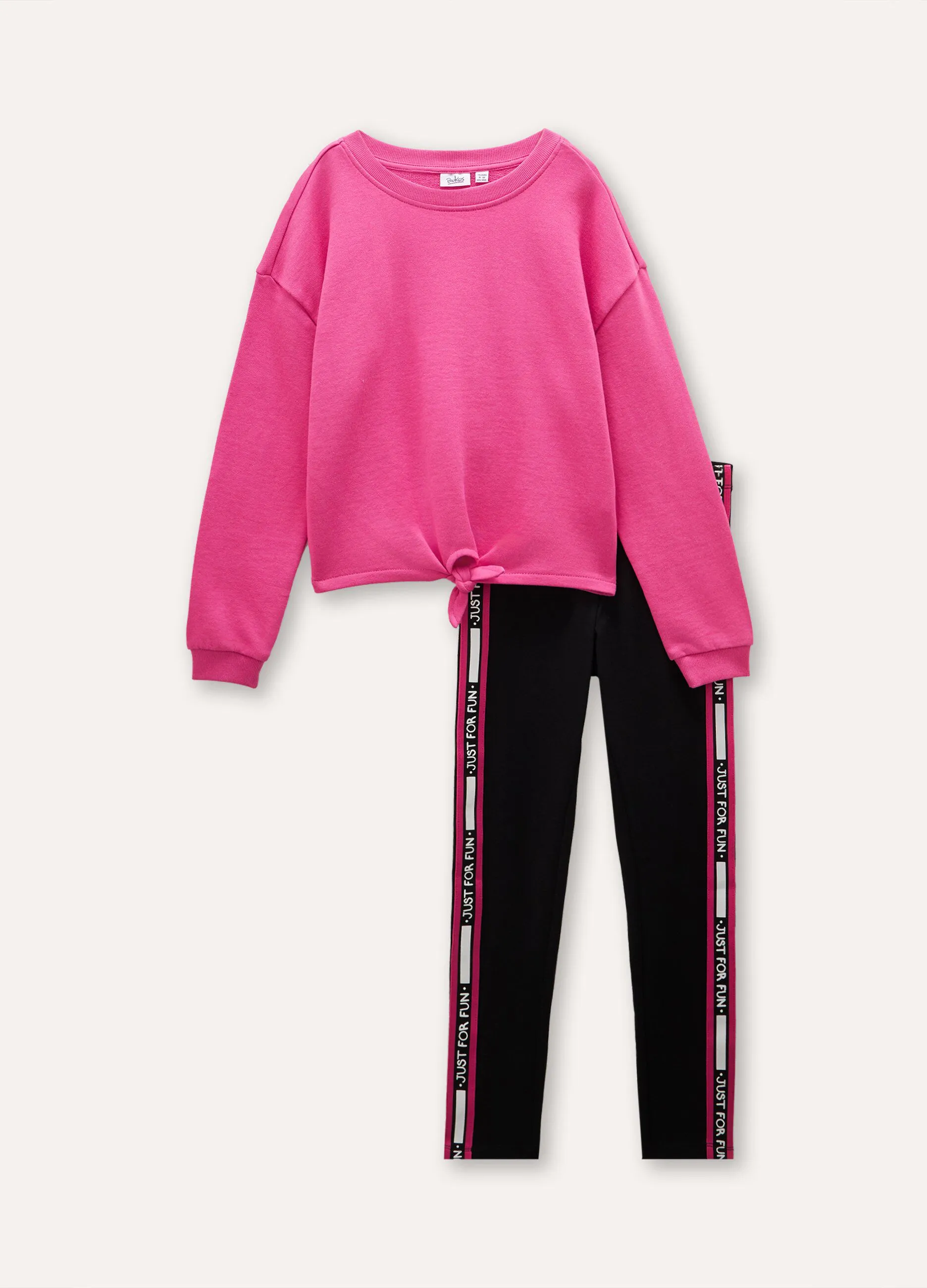 Jogging set in cotone con leggings ragazza