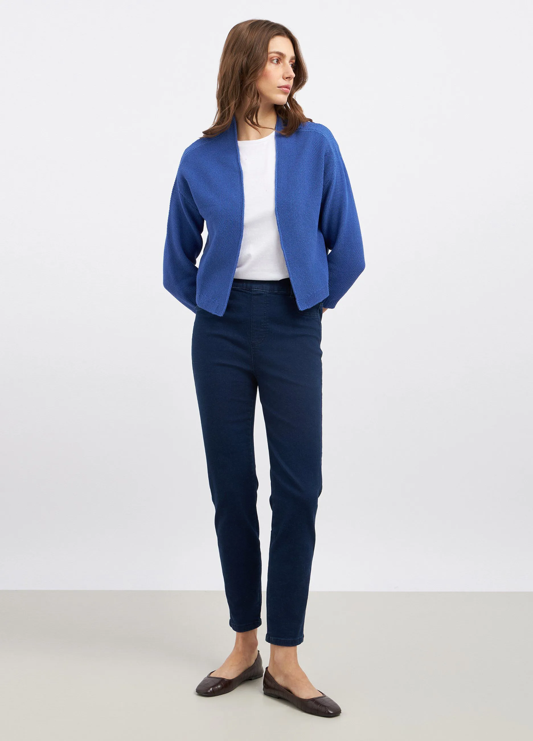 Leggings in denim di cotone stretch donna