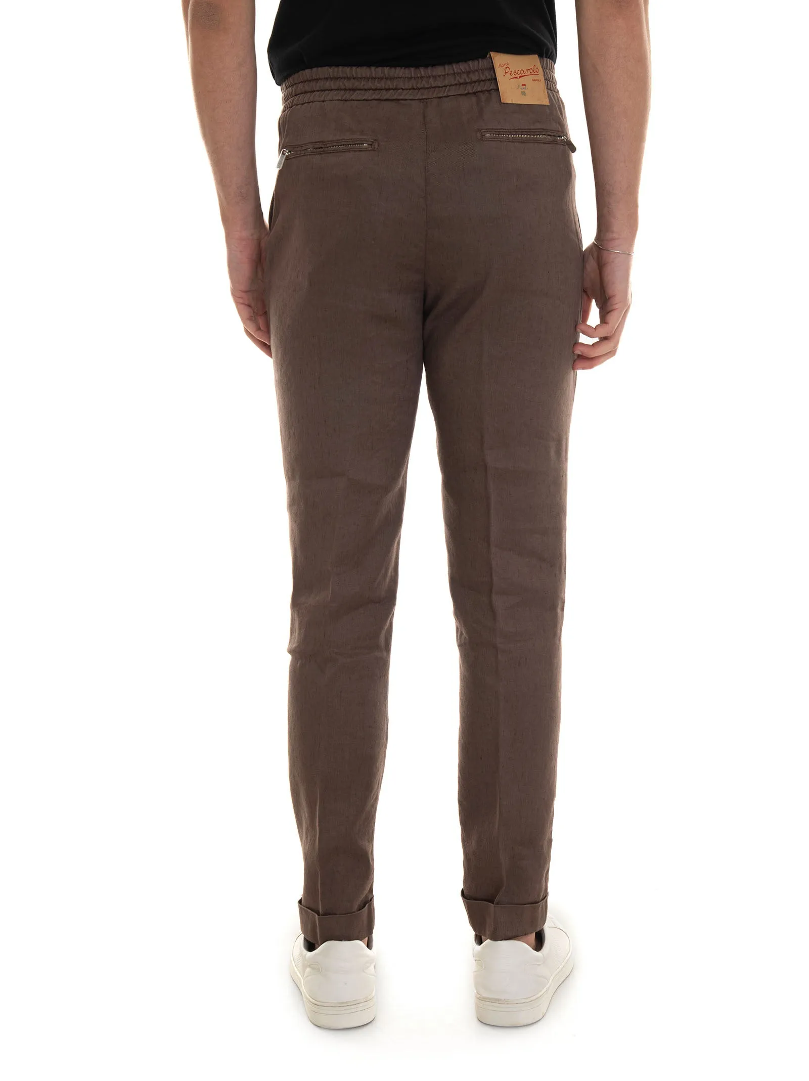 Pantalone modello jogger CARACCIOLO Marroncino Marco Pescarolo Uomo