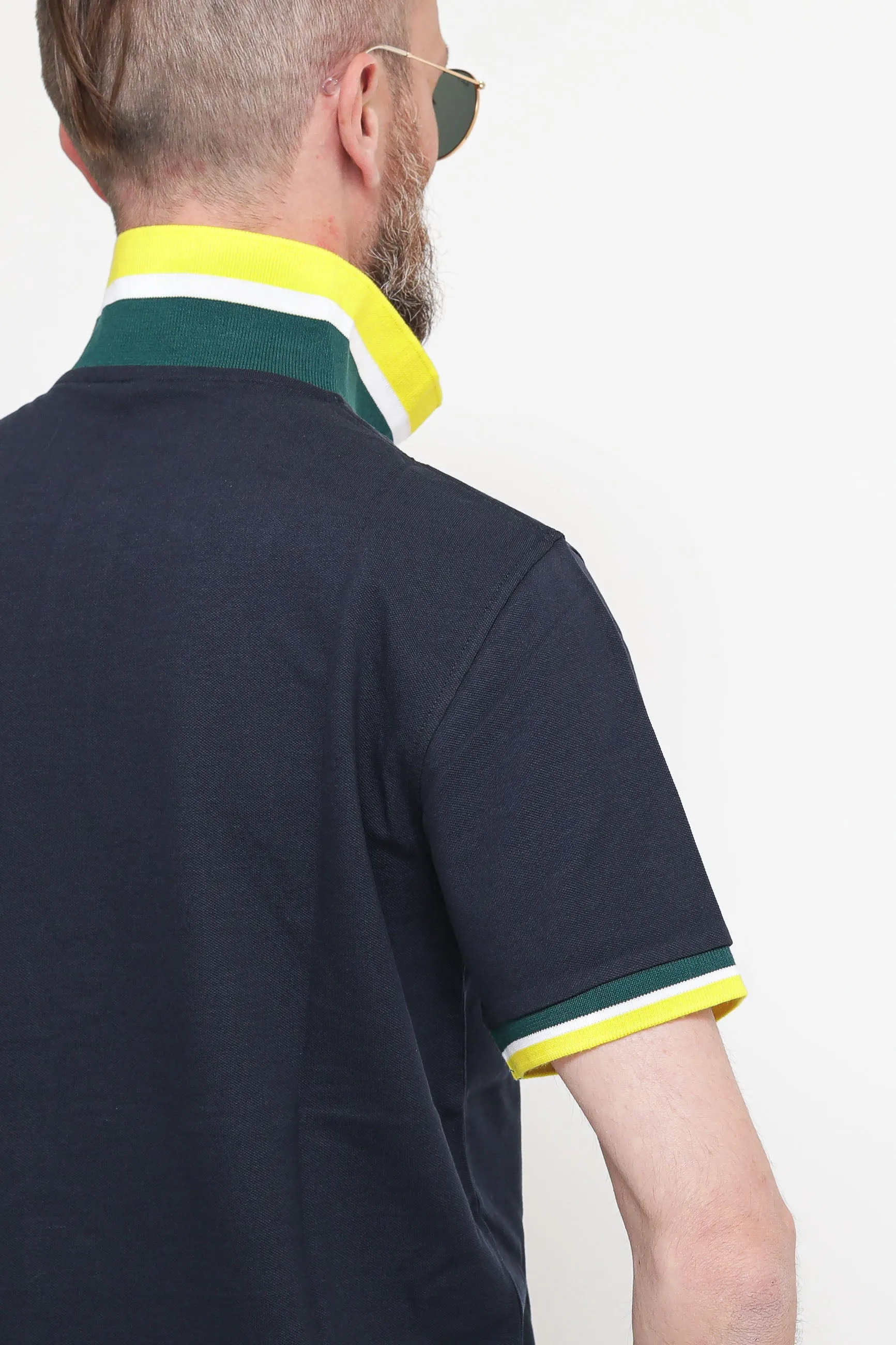 Polo Collar Multistripes El - Navy Blue