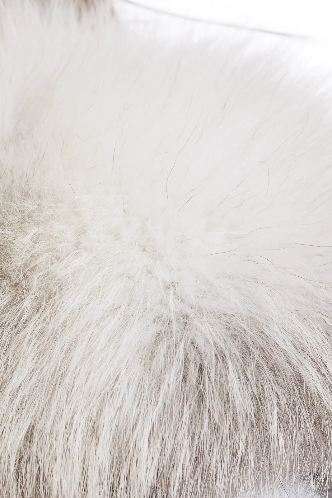 Sapphire mink fur cape with fox edged hood