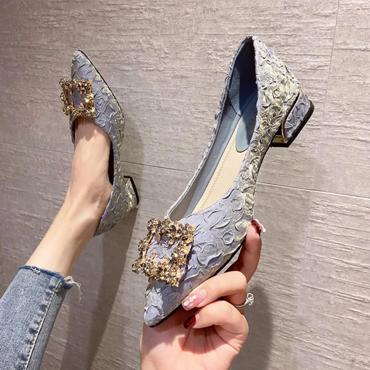 Scarpe da sposa Donna Donna Tacchi Décolleté Scarpe da donna Scarpe con tacco alto per le donne Ufficio 2022 Tacchi grossi Женск