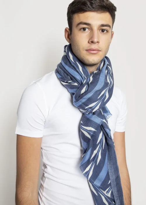 Stola in cashmere Navajo Azzurro e Blu