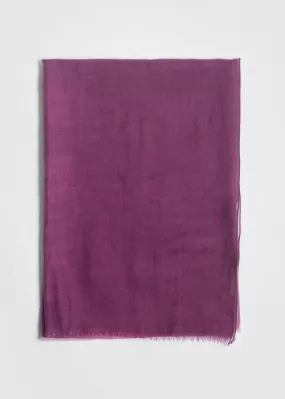 Stola in cashmere voile ultralight sfumato rosa cipria e prugna
