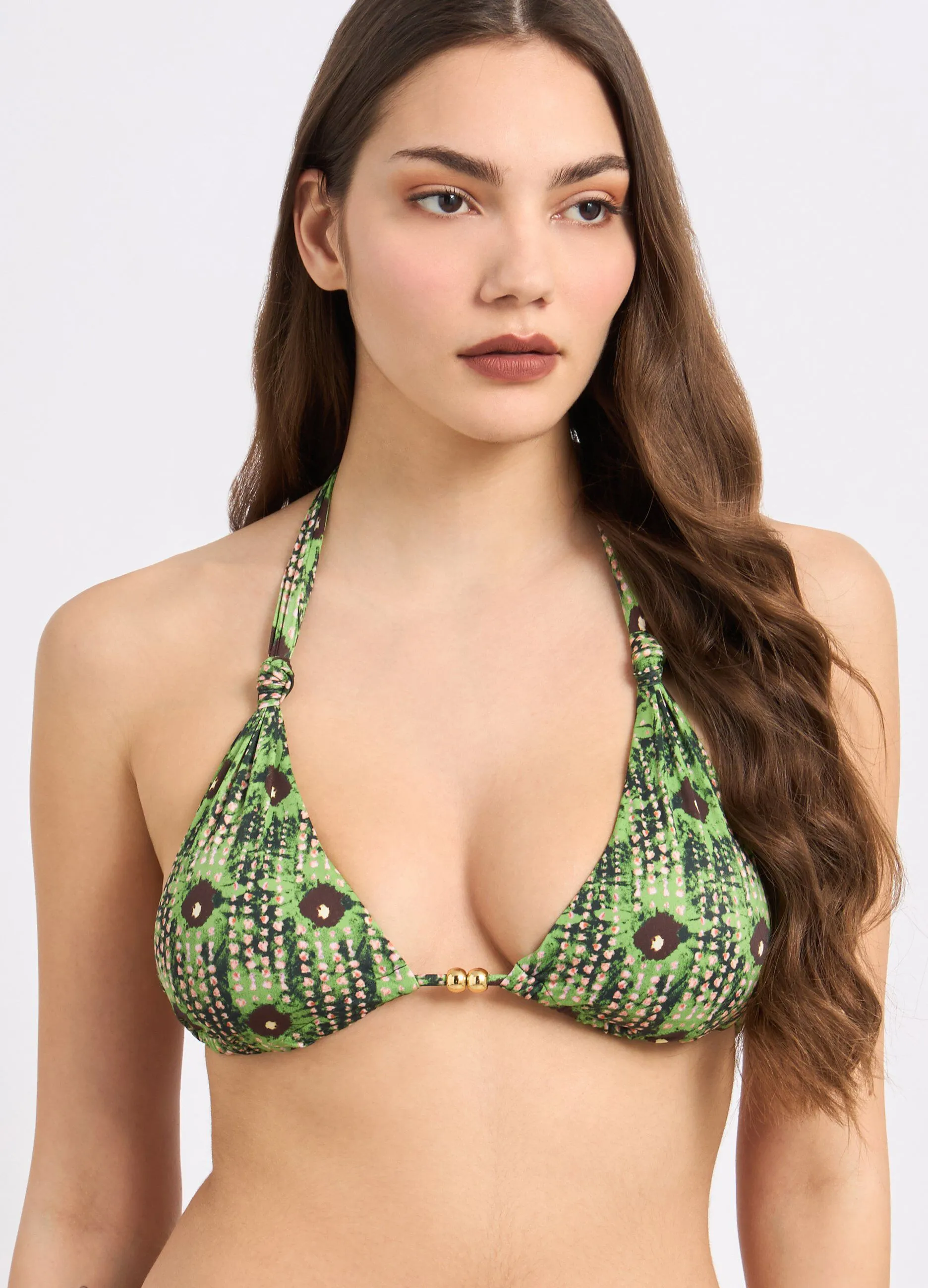 Top bikini triangolo con stampa donna