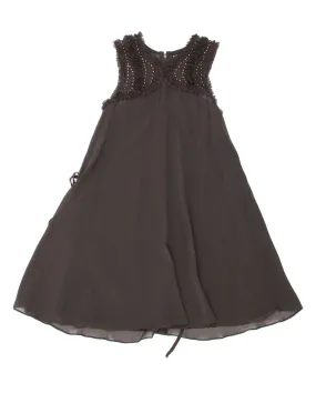 WAREHOUSE Womens Ruffle Sleeveless A-Line Dress UK 8 Small  Grey Polyester