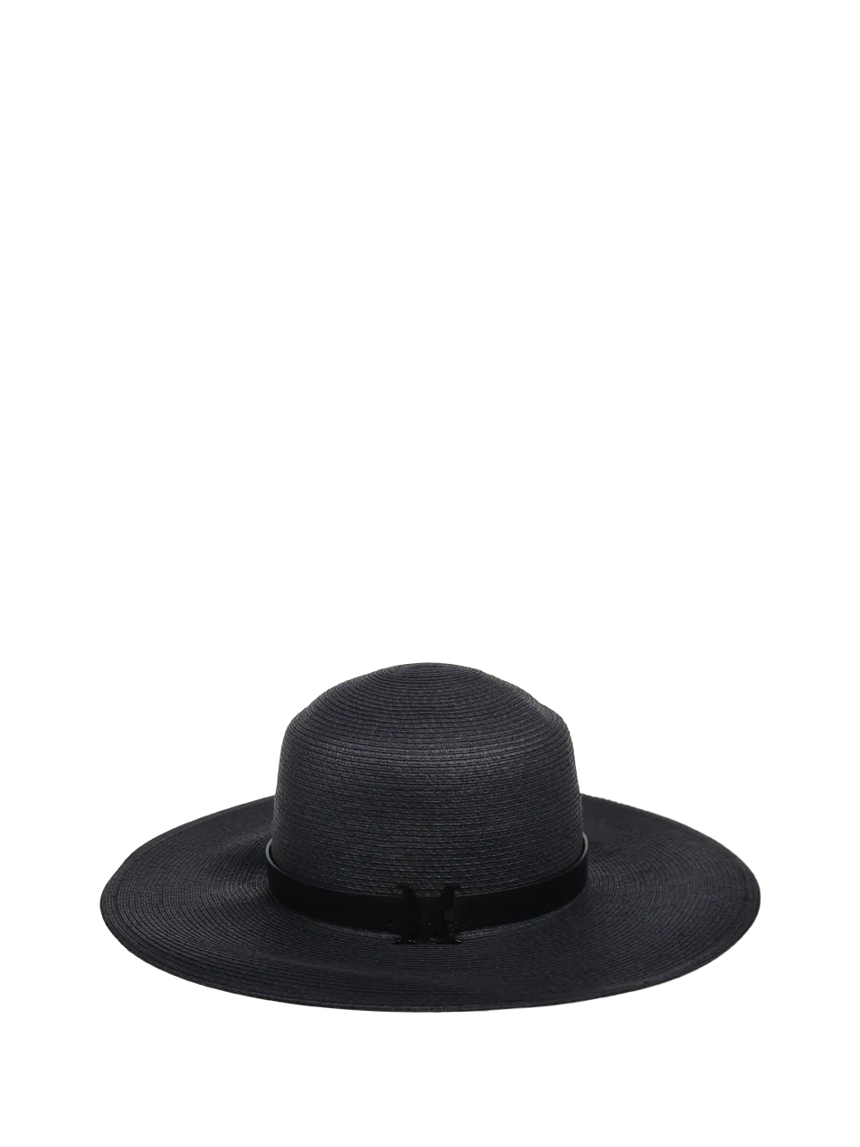 WOMAN MAXMARA BLACK TEXILE PAPER MUSETTE HAT