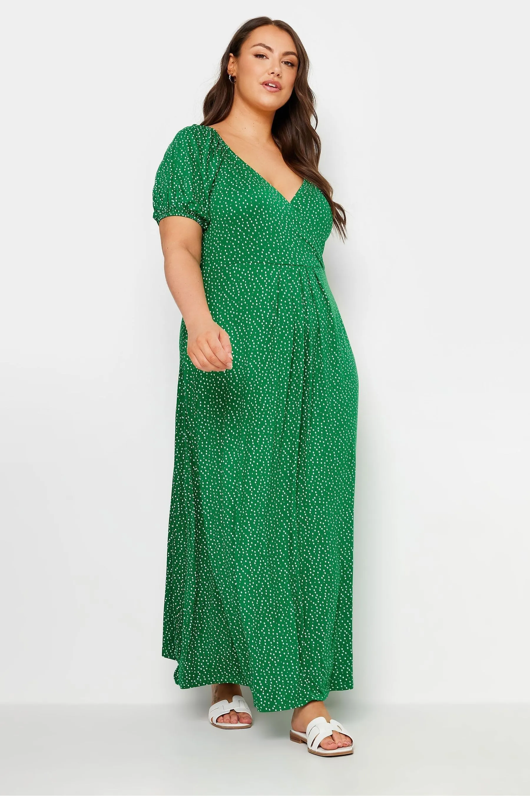 Yours Curve Polka Dot Wrap Dress    